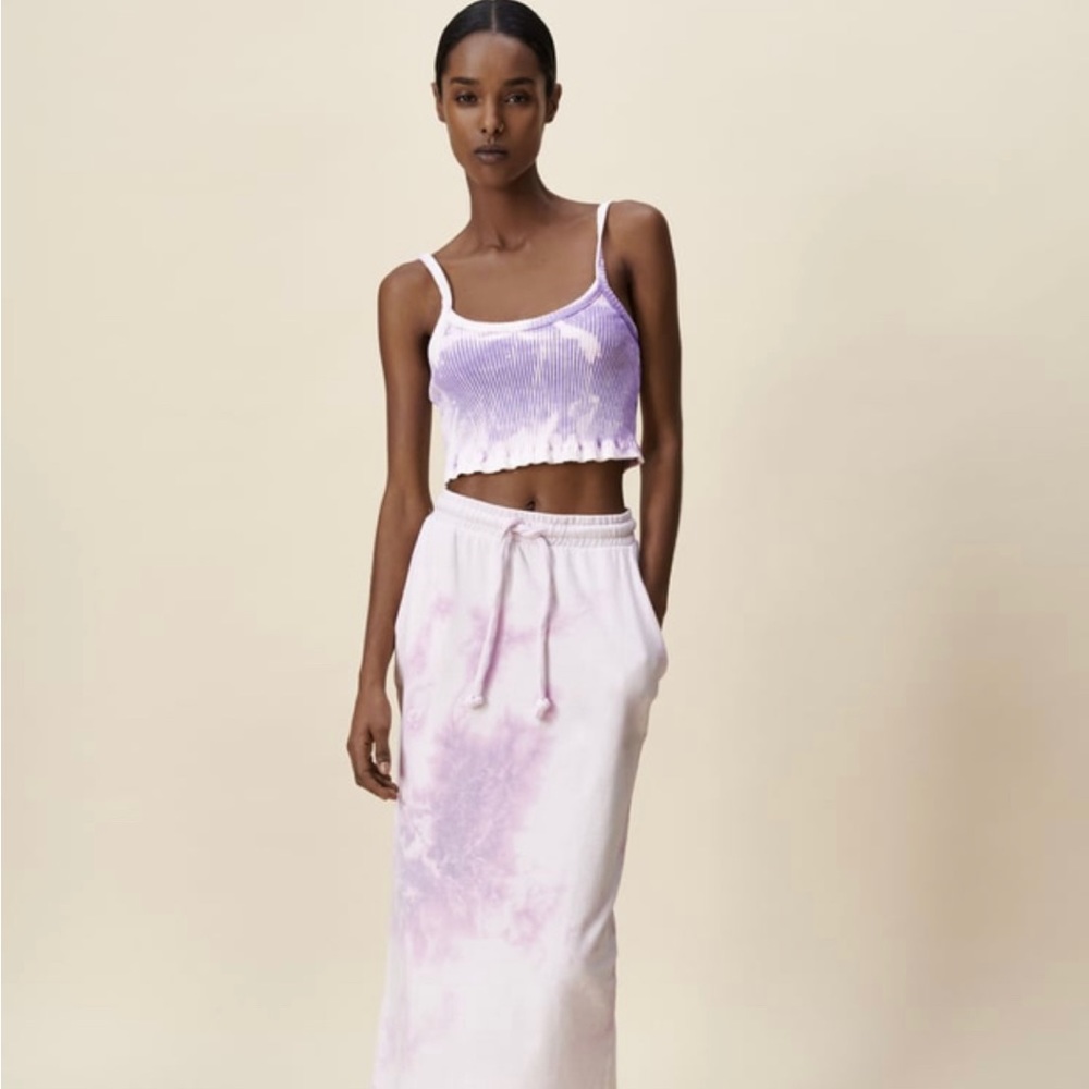 Ribbed tie dye crop top